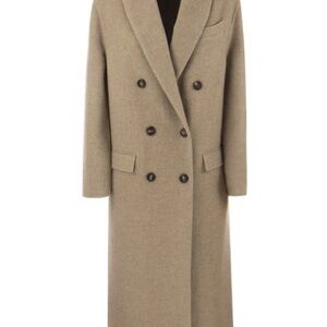 Brunello Cucinelli size 38 IT Classic Tan Double-Breasted Women's Coat